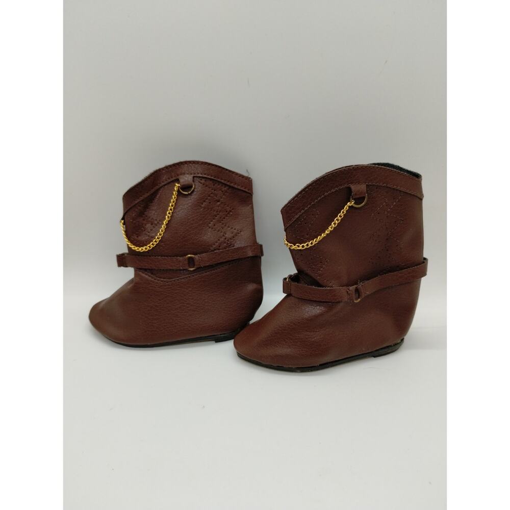 Tallinas Doll Shoes - Brown Boots Western - 3.75" Long - New